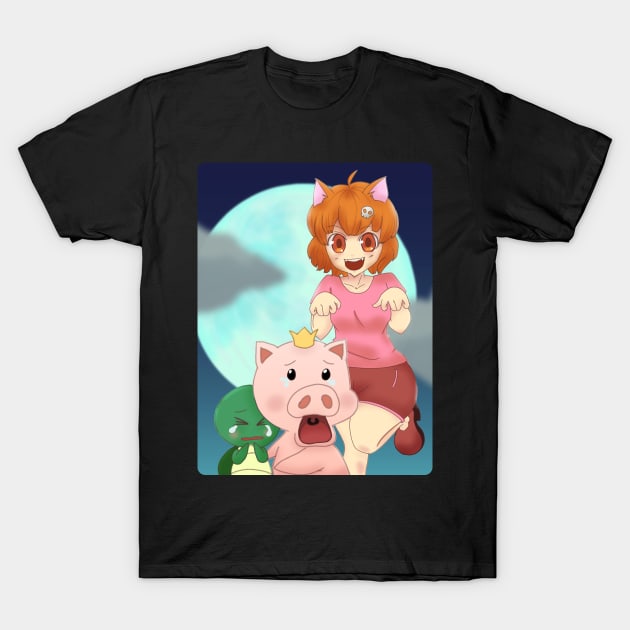 Prince Pig and Friends - Scary Night T-Shirt by heinlein
